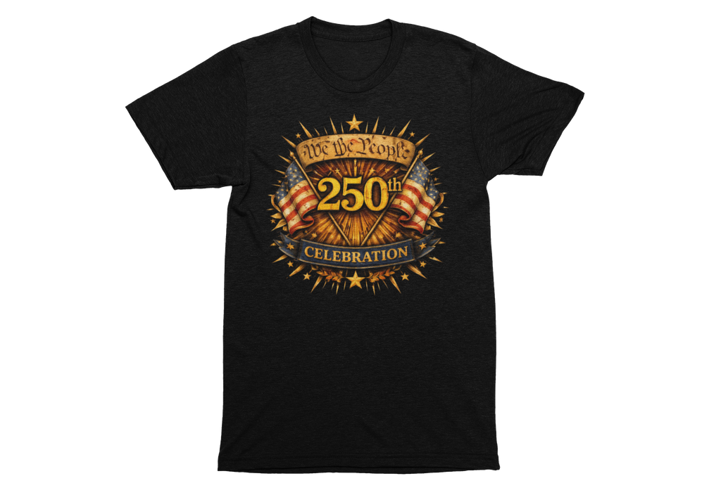 American Freedom-250th Celebration Patriotic Graphic T-Shirt