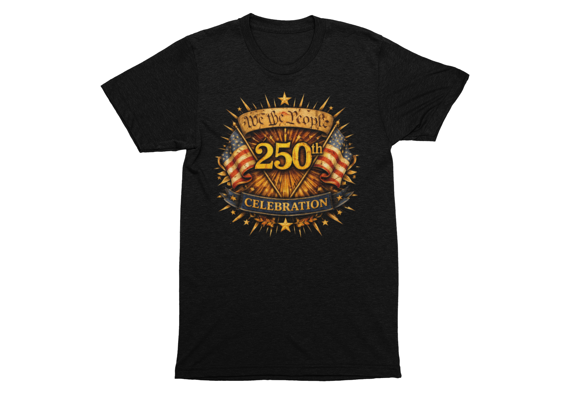 American Freedom-250th Celebration Patriotic Graphic T-Shirt
